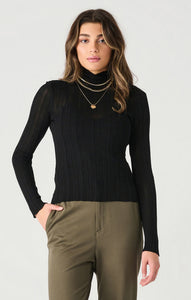 Dex Mock Neck Ribbed Top