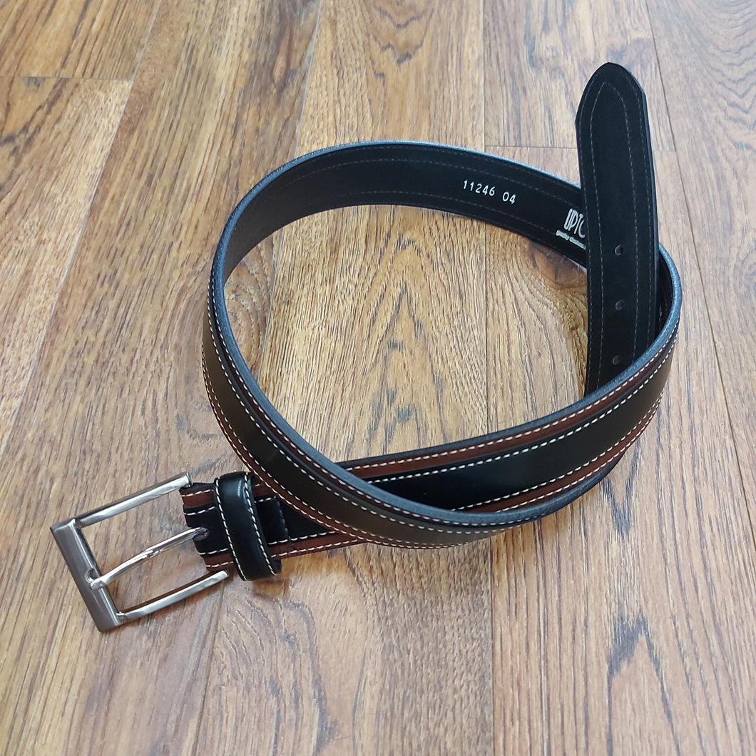 Custom Leather Belt 2 Tone Black & Brown