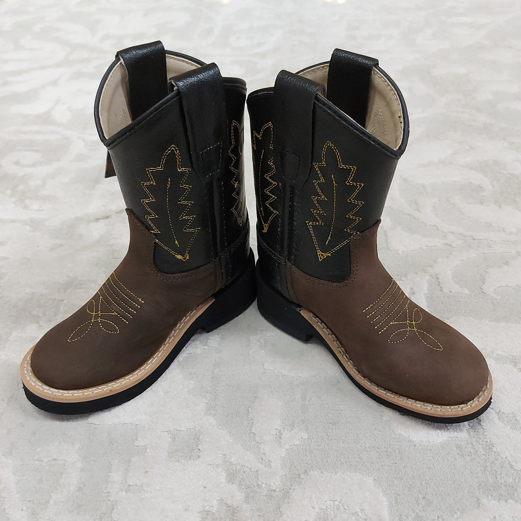 Old West Kids Cowboy Boots - Brown & Black