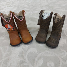 Charger l&#39;image dans la galerie, Old West Tubbies Cowboy Boots - Dark Brown and Light Brown
