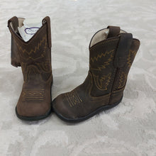 Load image into Gallery viewer, Old West Tubbies Cowboy Boots - Dark Brown and Light Brown
