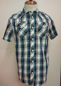 Silver Jean Short Sleeve Plaid Shirt