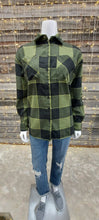 Load image into Gallery viewer, Silver Long Sleeve Plaid Blouse
