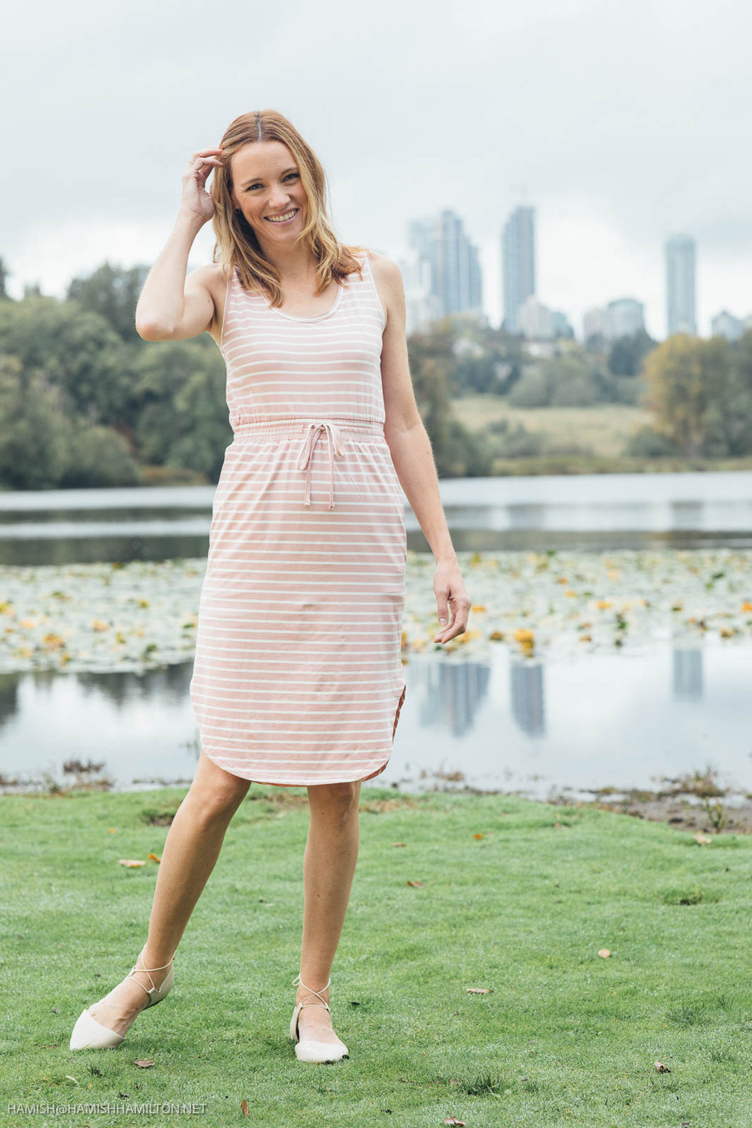 Papillon Sleeveless Striped Dress