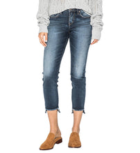 Load image into Gallery viewer, Silver Avery Skinny Crop Jeans
