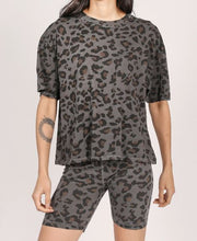 Load image into Gallery viewer, Brunette Slate Leopard Boxy Tee
