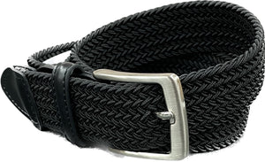Custom Leather Stretch Woven Belt