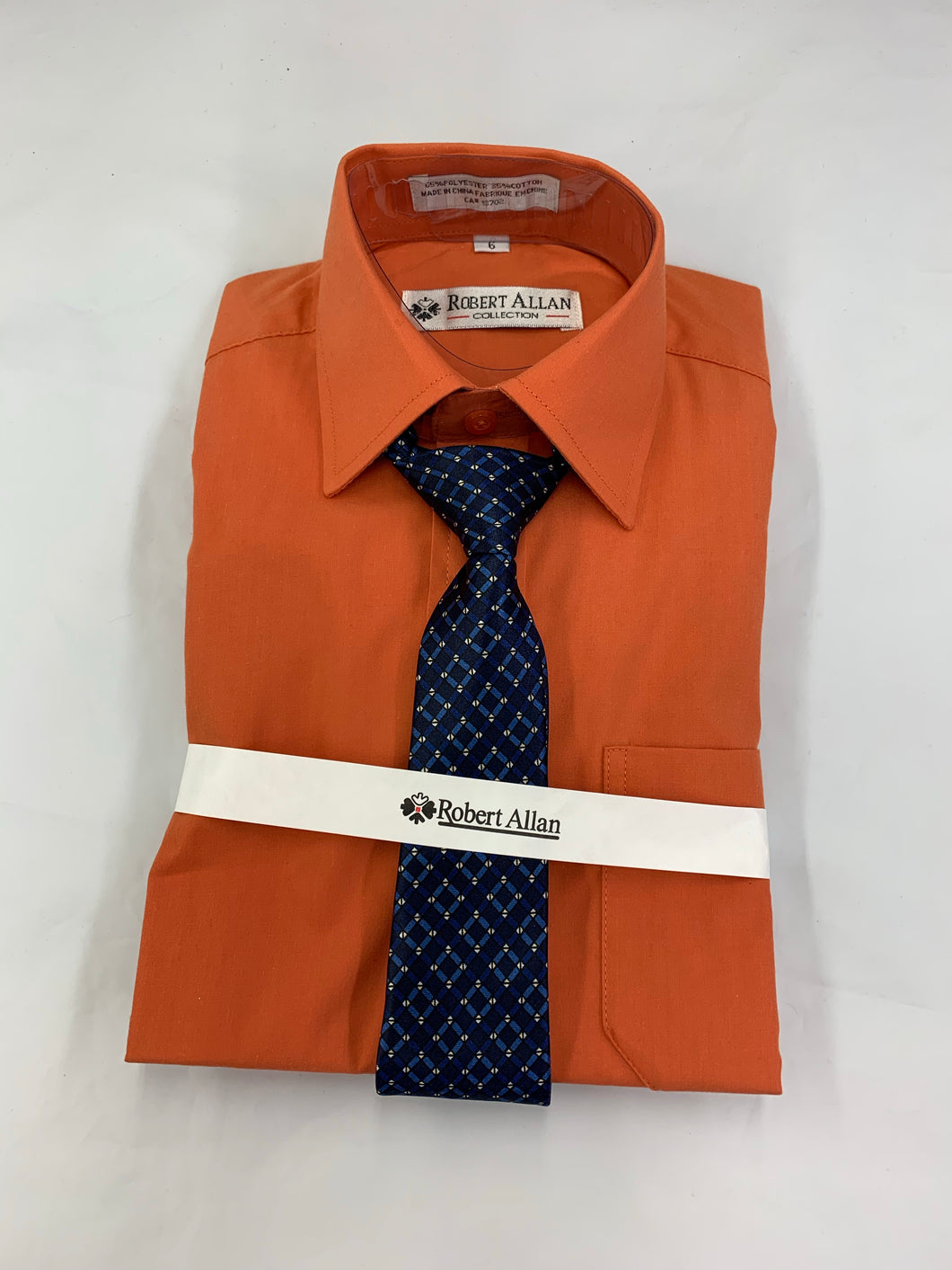 Robert Allan Dress Shirt & Tie 4-6X