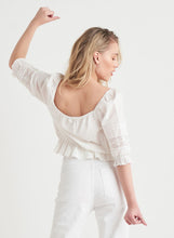 Load image into Gallery viewer, DEX Lace Trim Ruffle Top
