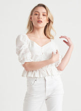 Load image into Gallery viewer, DEX Lace Trim Ruffle Top

