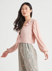 DEX Ruffled Tie Front Blouse