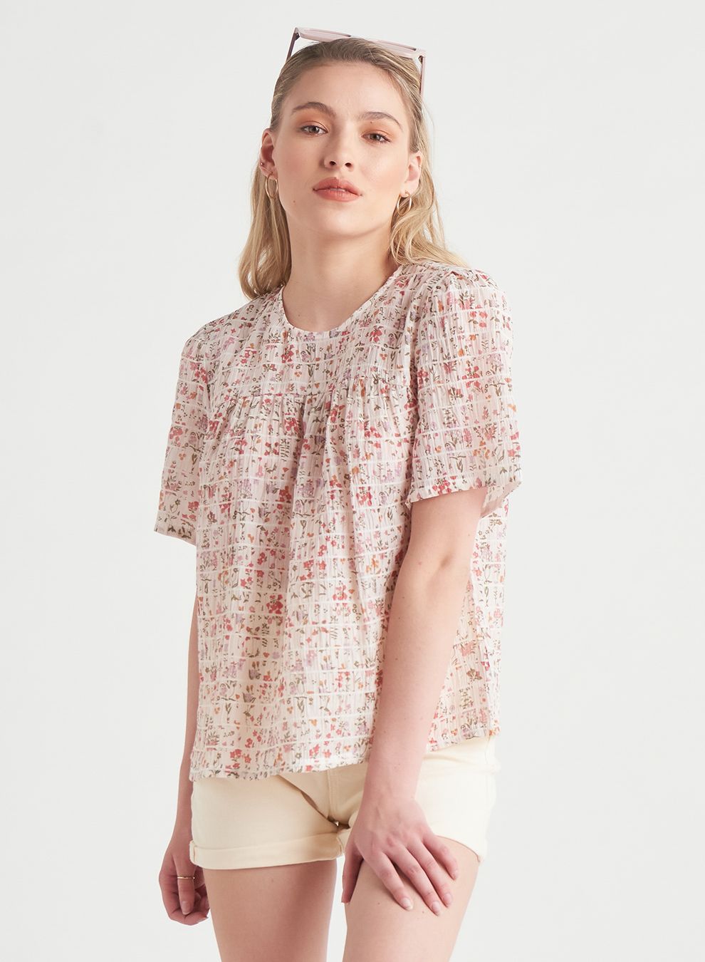 DEX Relaxed Fit Crinkled Top