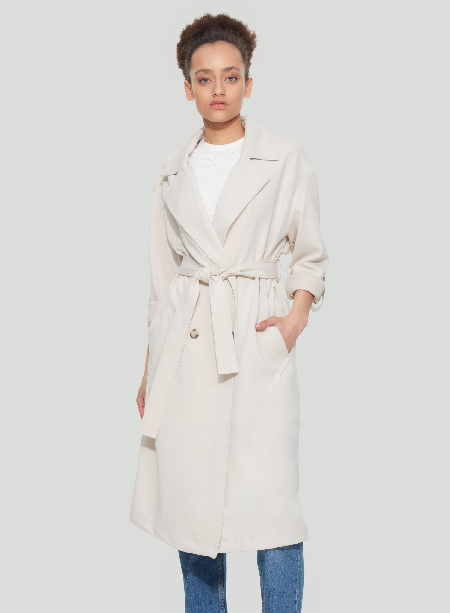 Knit on sale trench coat