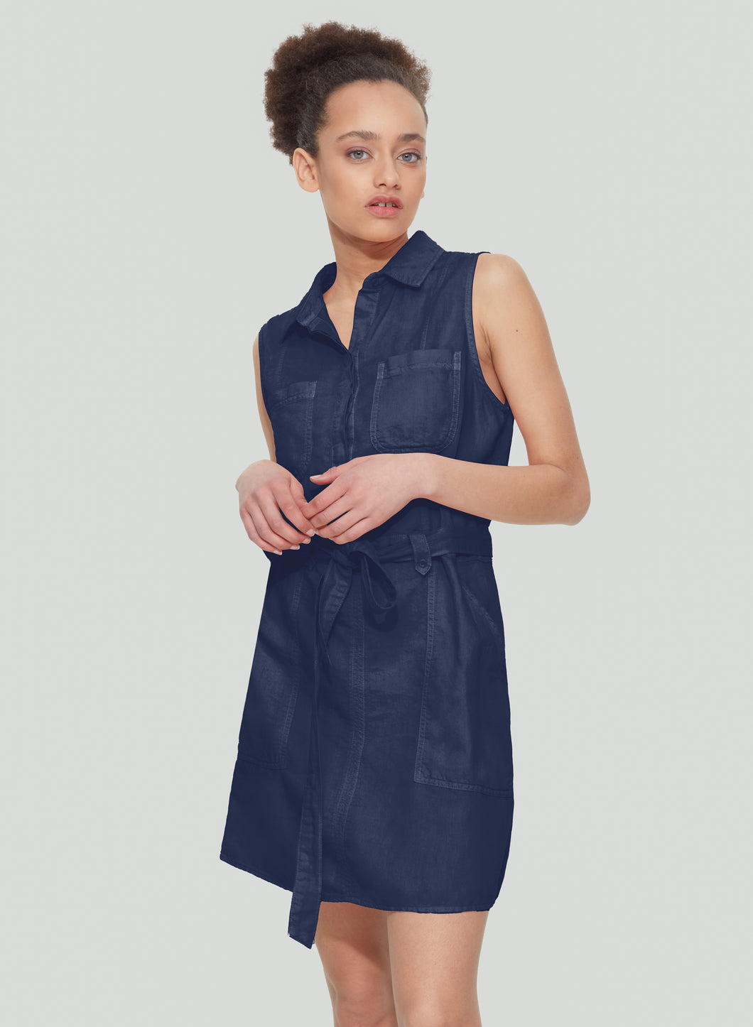 L Dex Sleeveless Shirtdress